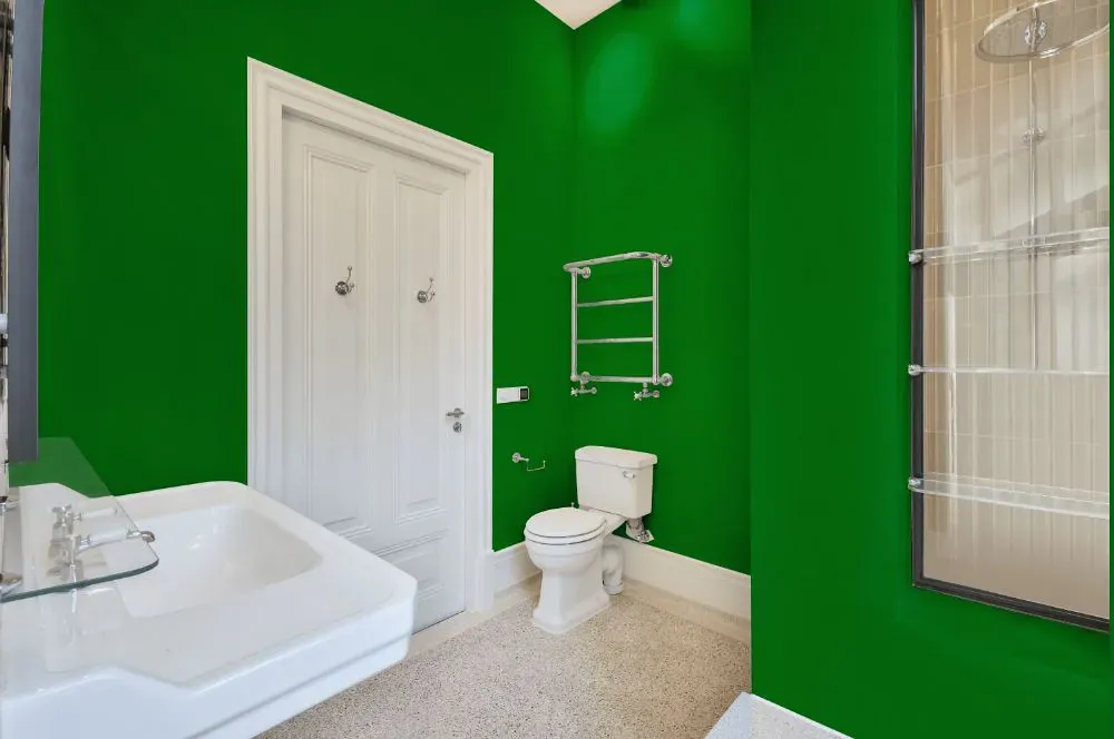Benjamin Moore Yellow Green bathroom