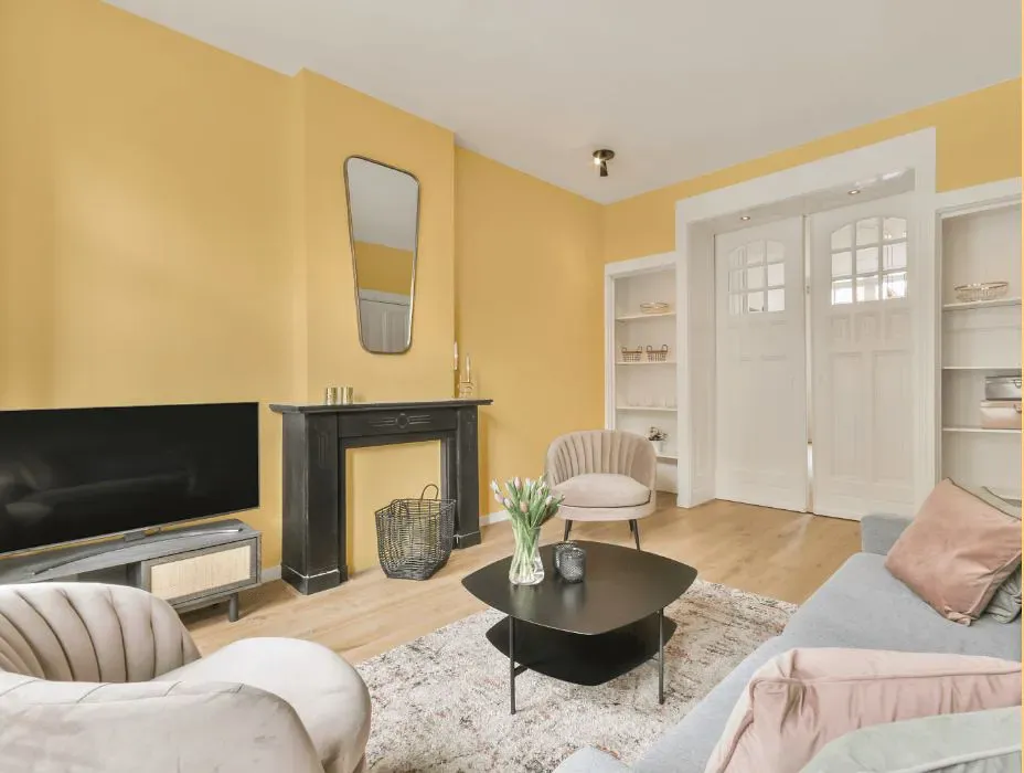 Benjamin Moore Yellow Haze victorian house interior