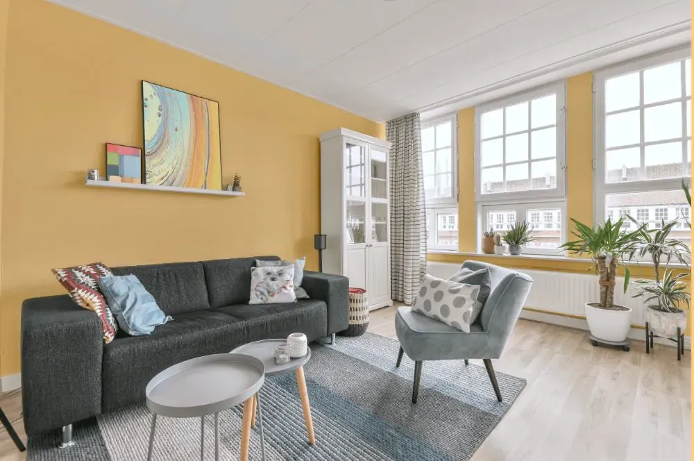 Benjamin Moore Yellow Haze living room walls