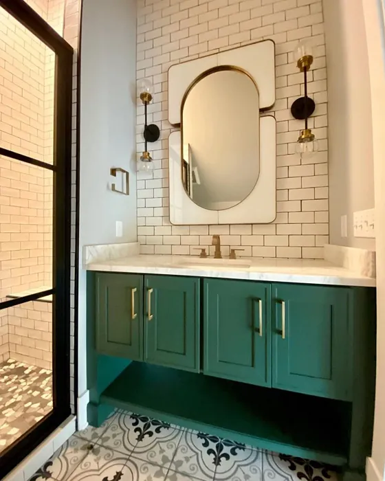 Sw billiard green vanity cabinet