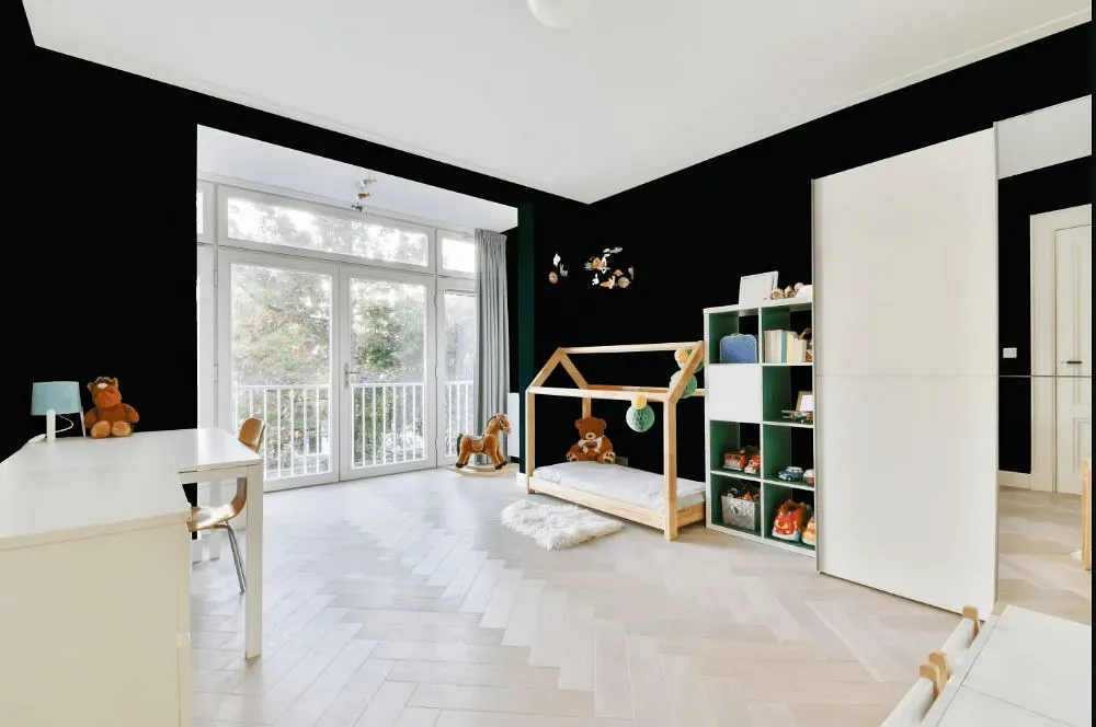 Sherwin Williams Black Emerald kidsroom interior, children's room