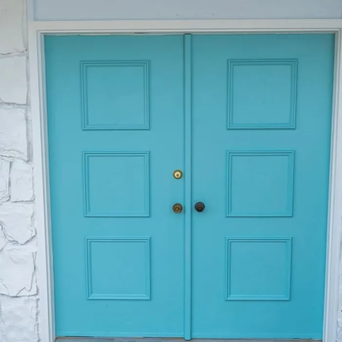 Sherwin Williams Blithe Blue door paint