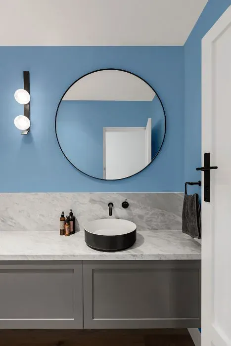 Sherwin Williams Blue Beyond minimalist bathroom