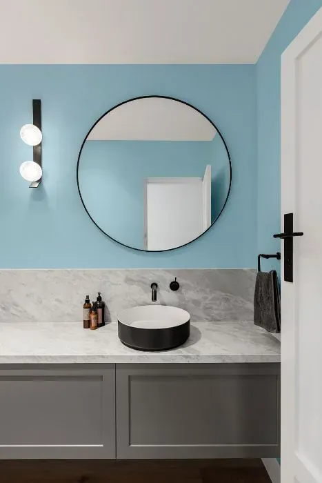 Sherwin Williams Blue Refrain minimalist bathroom