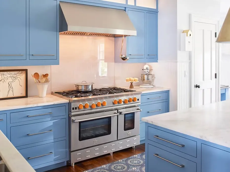 SW Bluebird Feather kitchen cabinets color