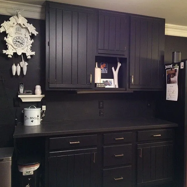 Bohemian Black Kitchen Cabinets