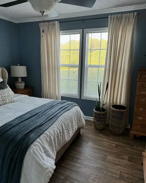 Sherwin Williams Bracing Blue bedroom 