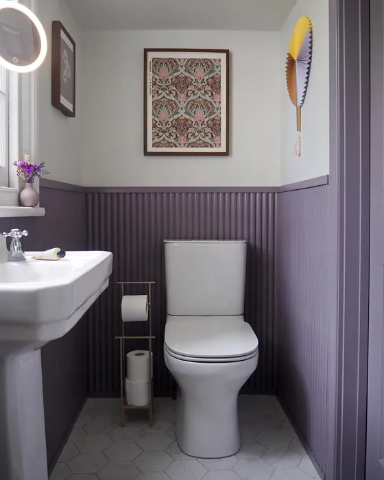 Farrow and Ball Brassica bathroom wall panelling 