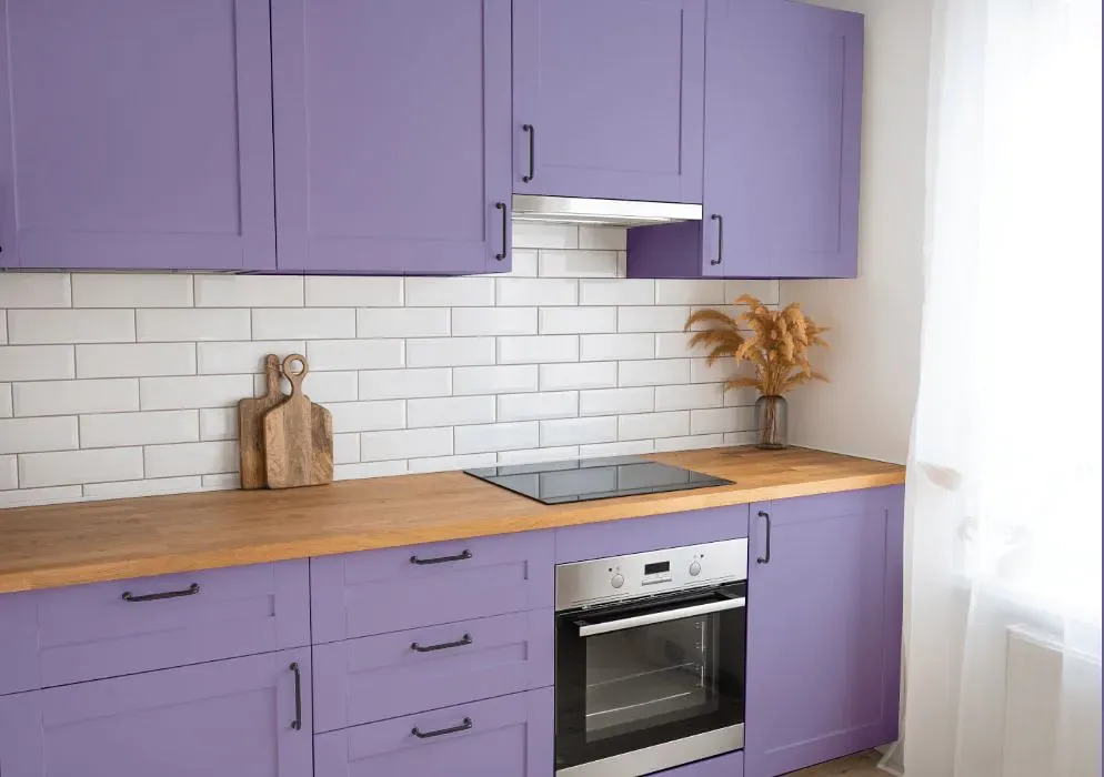 Sherwin Williams Brave Purple kitchen cabinets
