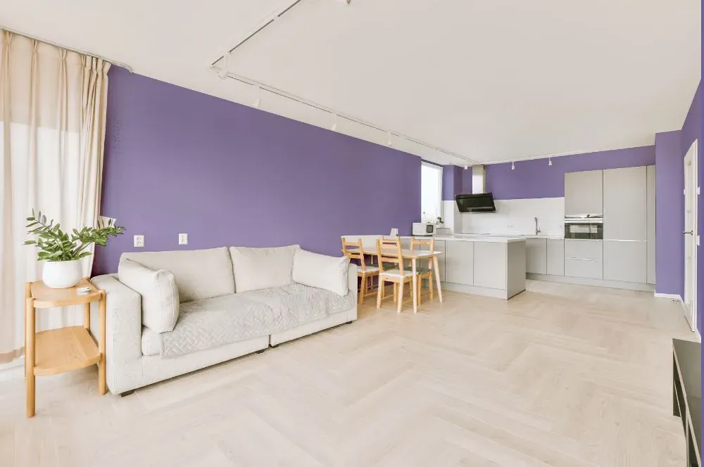 Sherwin Williams Brave Purple living room interior