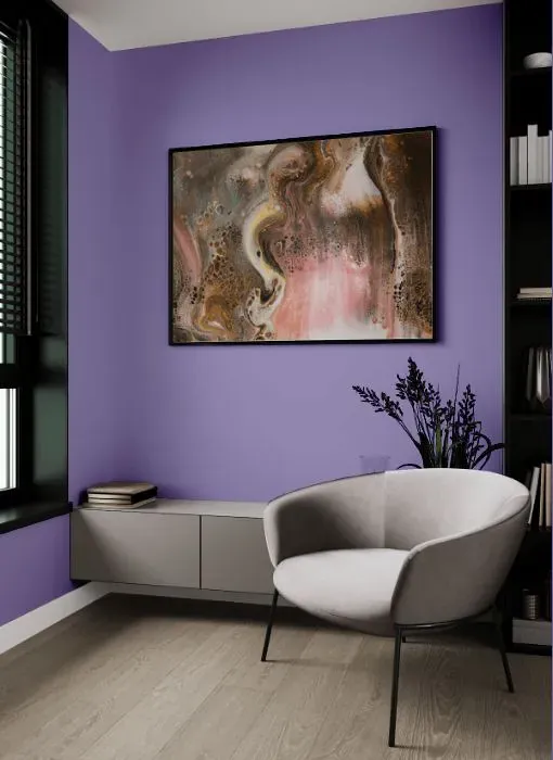 Sherwin Williams Brave Purple living room