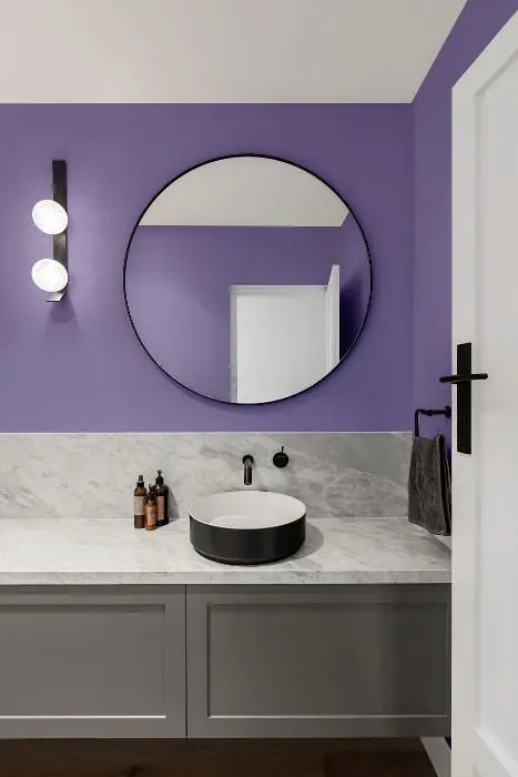 Sherwin Williams Brave Purple minimalist bathroom