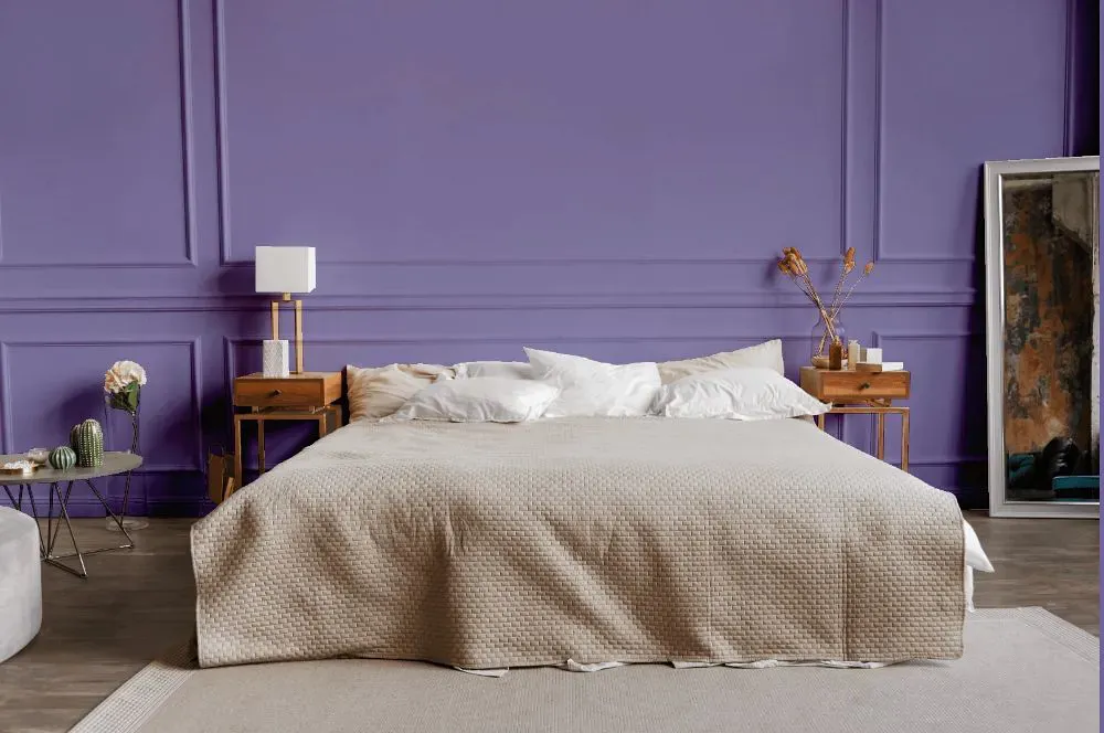 Sherwin Williams Brave Purple bedroom