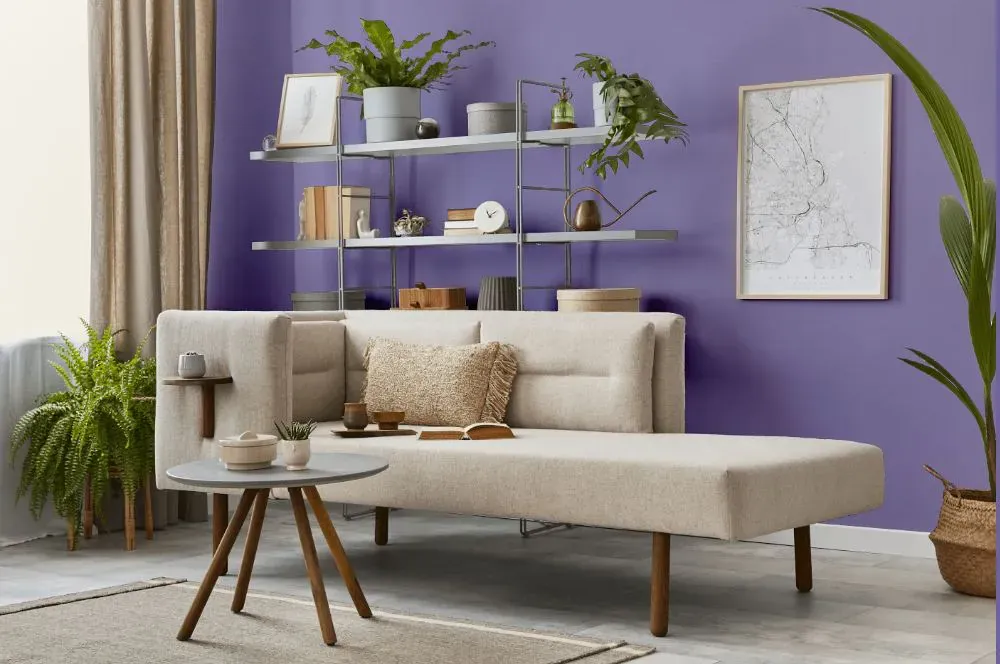 Sherwin Williams Brave Purple living room
