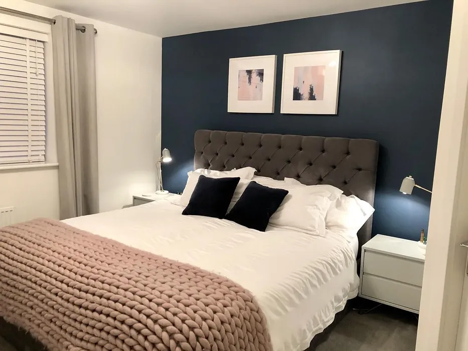 Dulux Breton Blue bedroom accent wall 