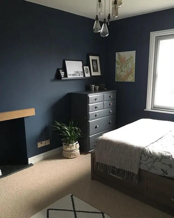 Dulux Breton Blue dark bedroom 