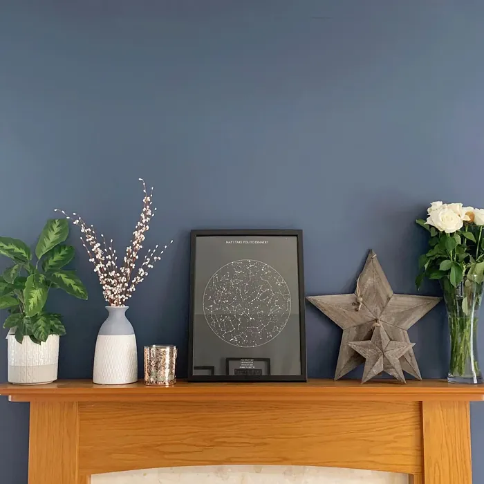 Breton Blue dark living room paint review