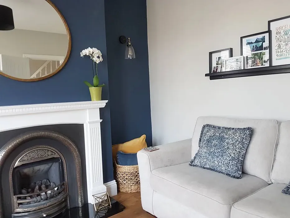 Dulux Breton Blue living room accent wall