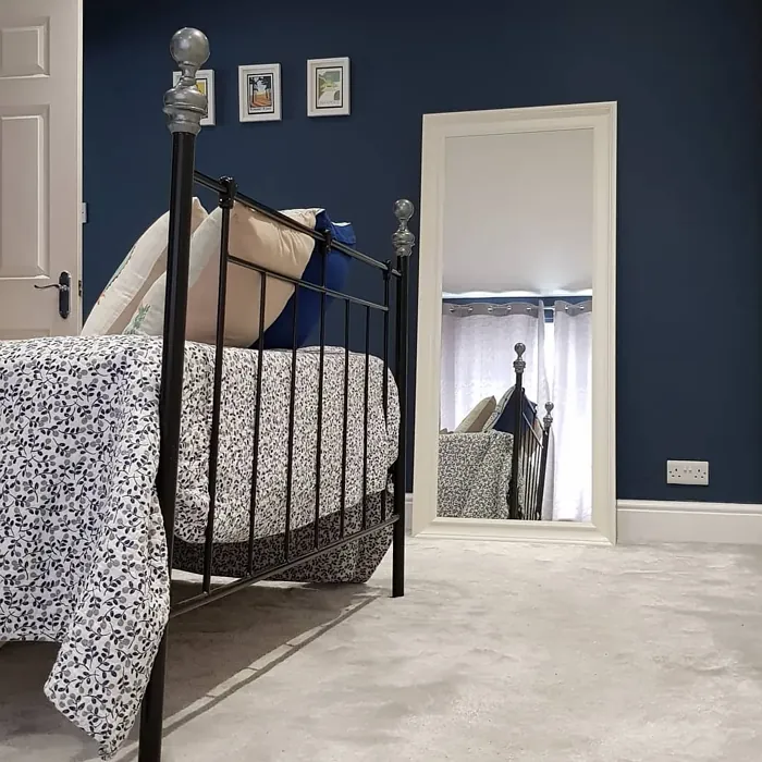 Dulux Breton Blue bedroom interior