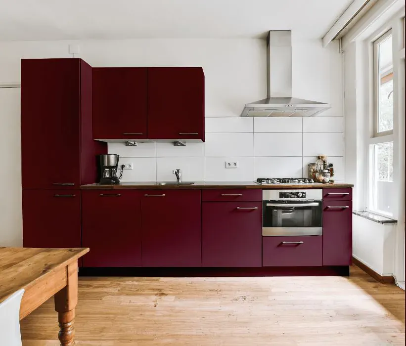 Sherwin Williams Burgundy kitchen cabinets