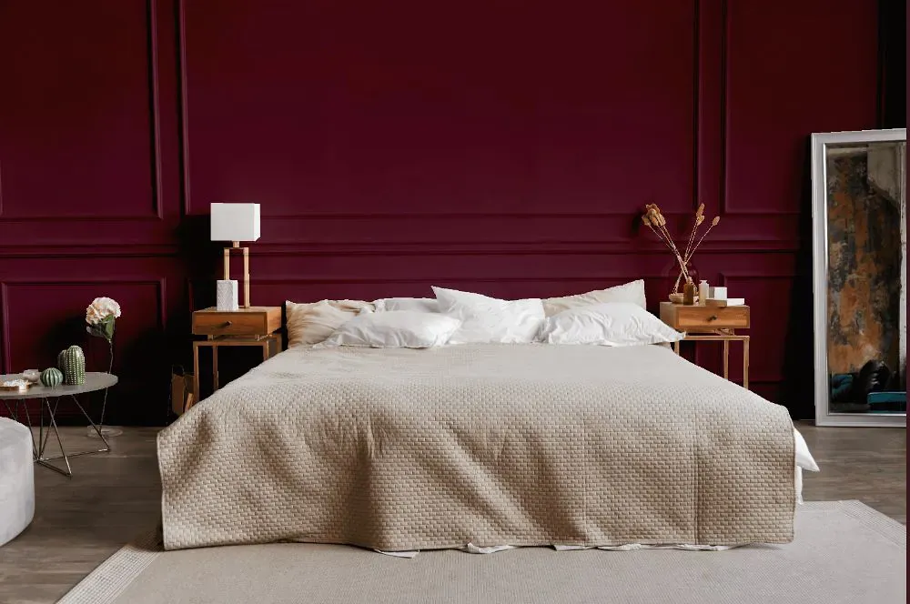Sherwin Williams Burgundy bedroom