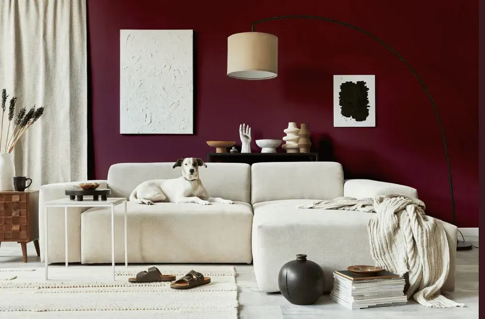Sherwin Williams Burgundy cozy living room