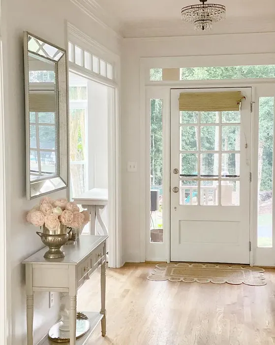 White hall interior with Behr Cameo White