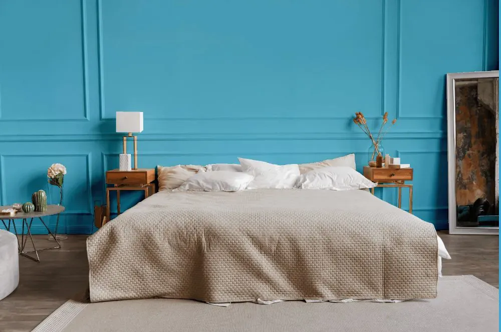 Sherwin Williams Candid Blue bedroom