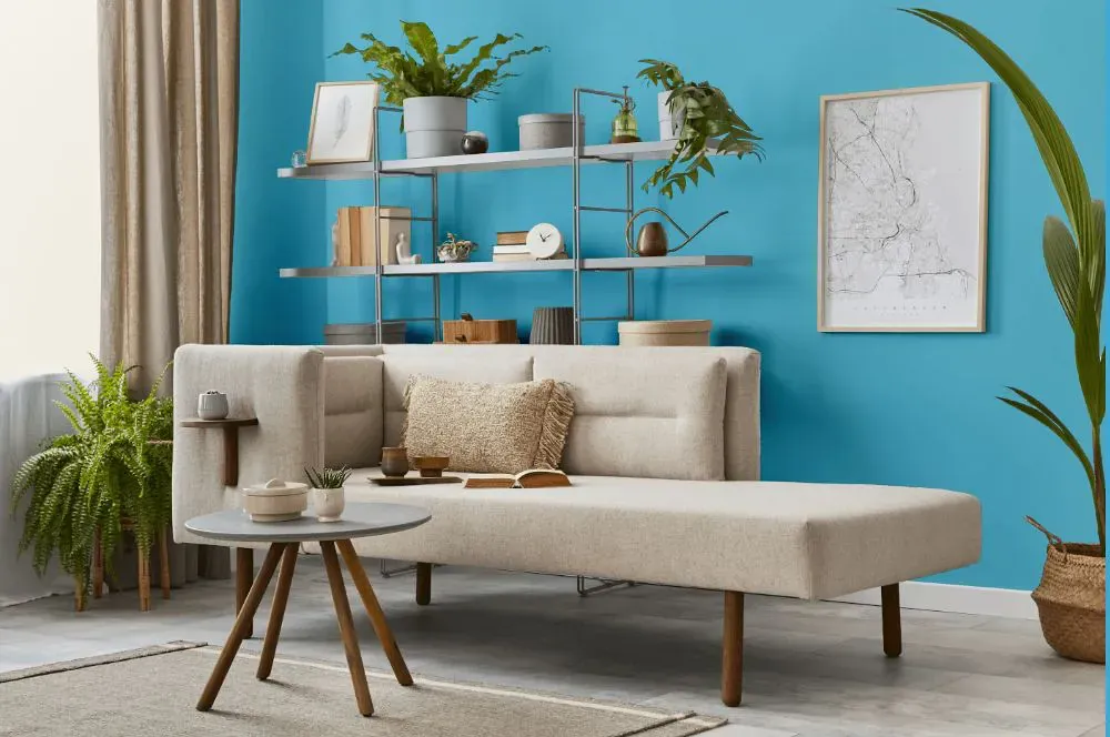 Sherwin Williams Candid Blue living room