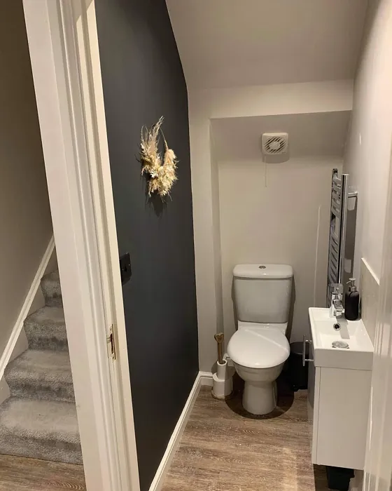 Dulux Cannon Ball bathroom accent wall