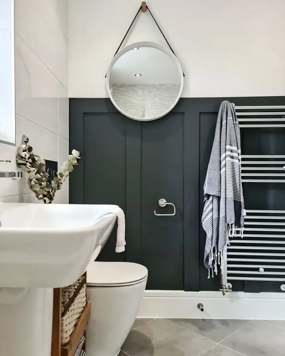 Dulux Cannon Ball bathroom wall panelling 