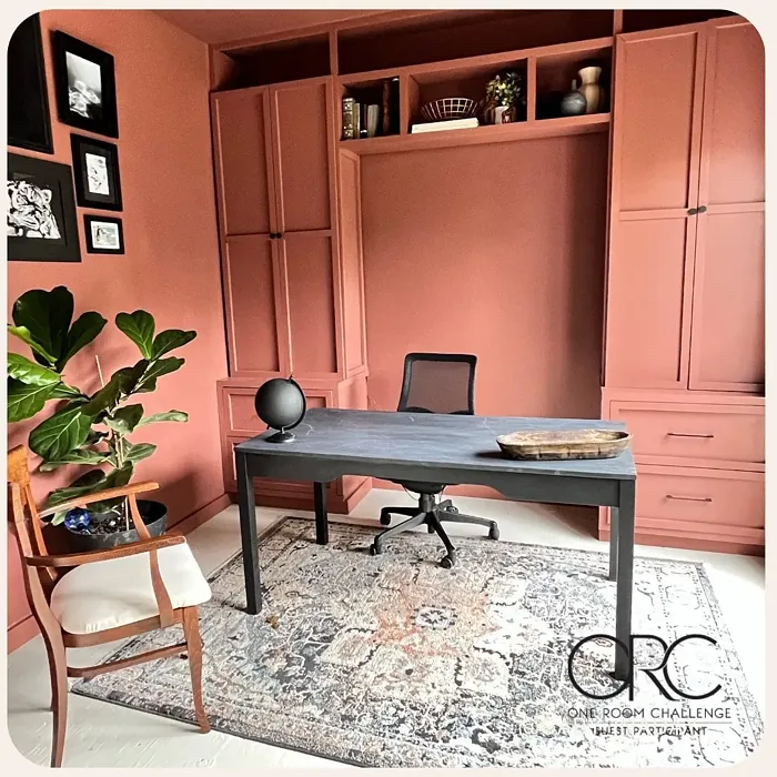 Sherwin Williams Canyon Clay home office 