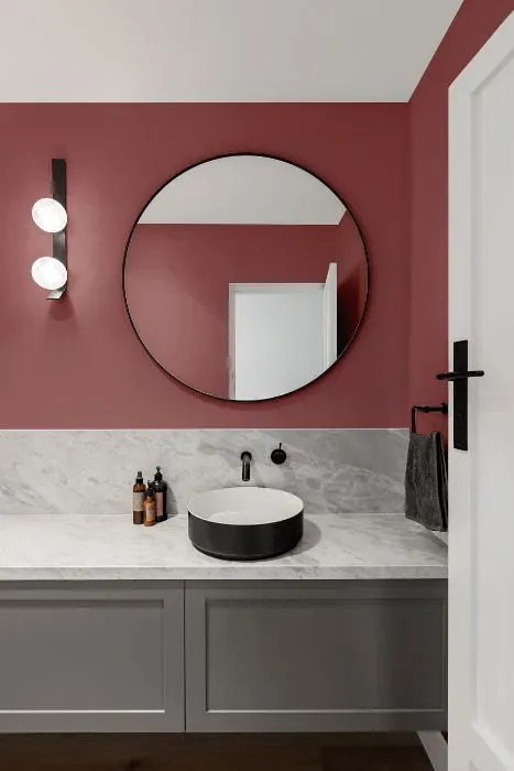 Sherwin Williams Carley's Rose minimalist bathroom