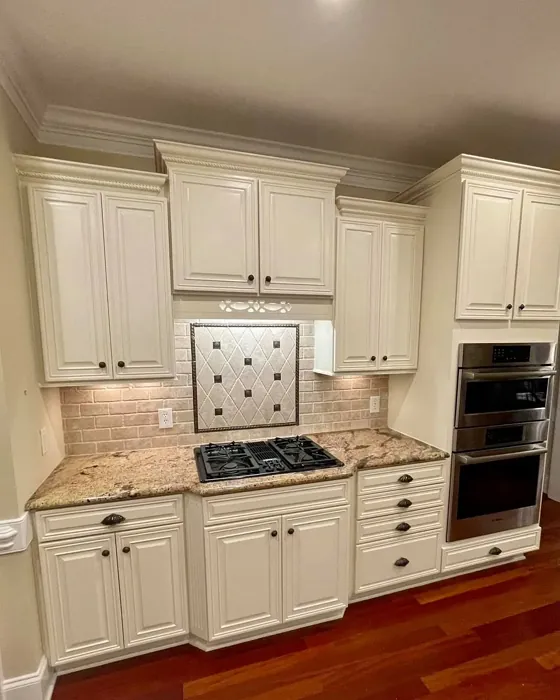 SW Casa Blanca kitchen cabinets paint
