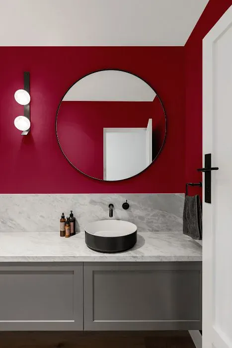 Sherwin Williams Cerise minimalist bathroom