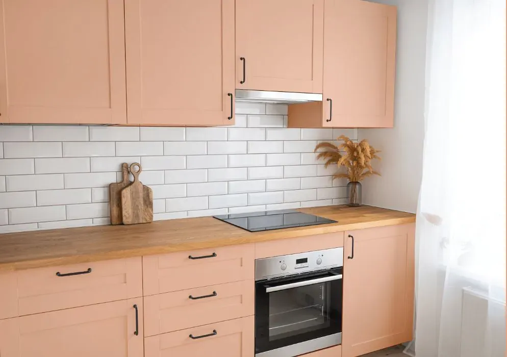 Sherwin Williams Certain Peach kitchen cabinets