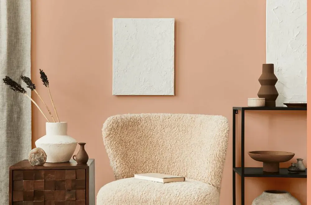 Sherwin Williams Certain Peach living room interior