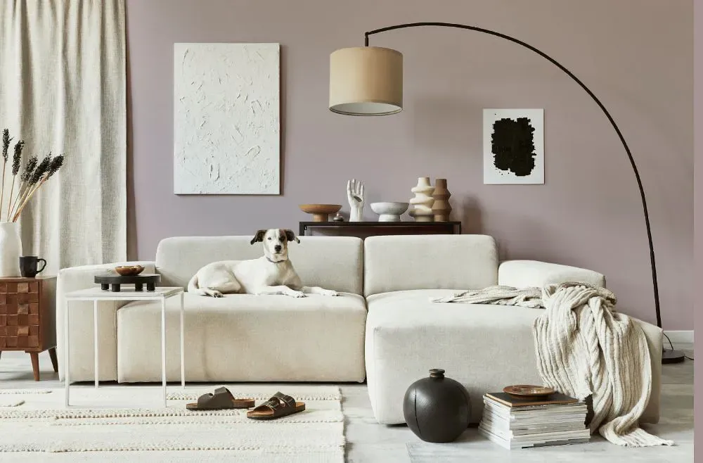Sherwin Williams Chaise Mauve cozy living room