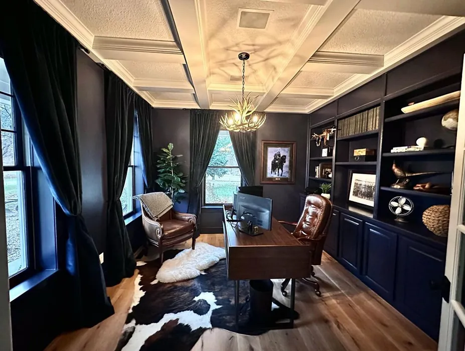 Sherwin williams charcoal blue home office
