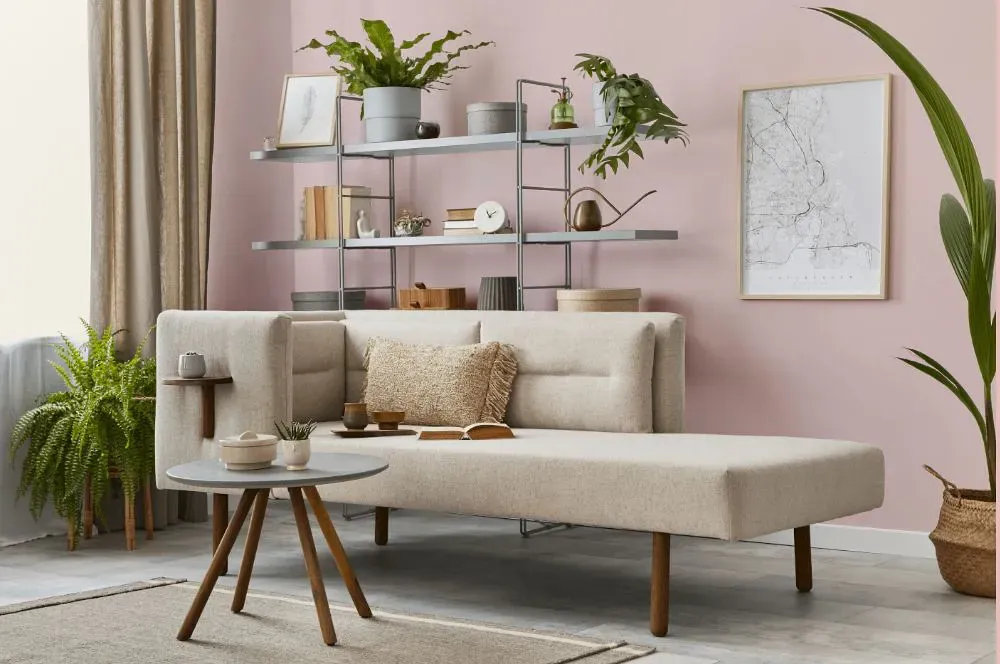 Sherwin Williams Charming Pink living room