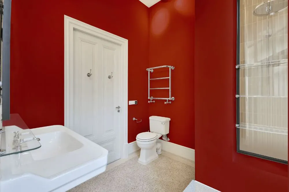 Sherwin Williams Chinese Red bathroom