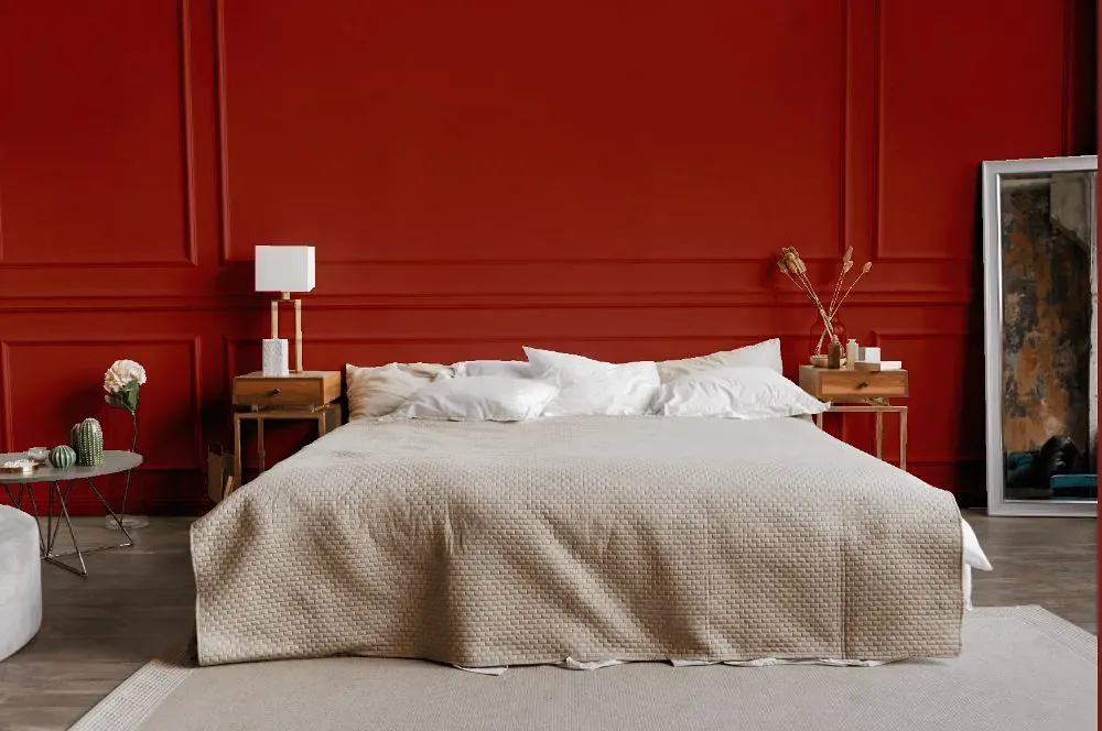 Sherwin Williams Chinese Red bedroom