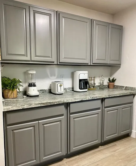 Classic french gray kitchen cabinets