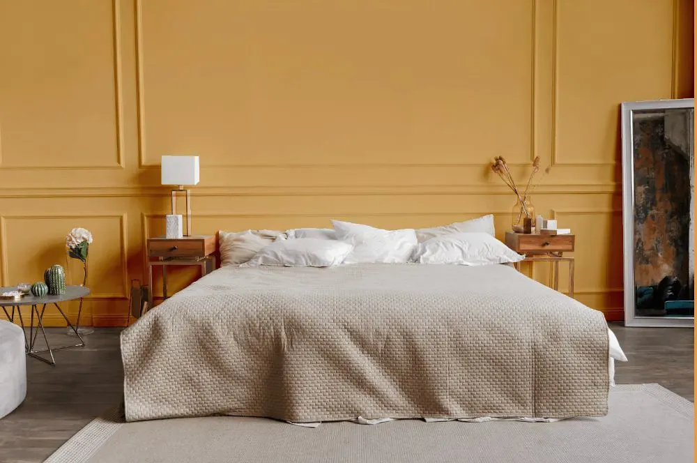 Sherwin Williams Classical Gold bedroom