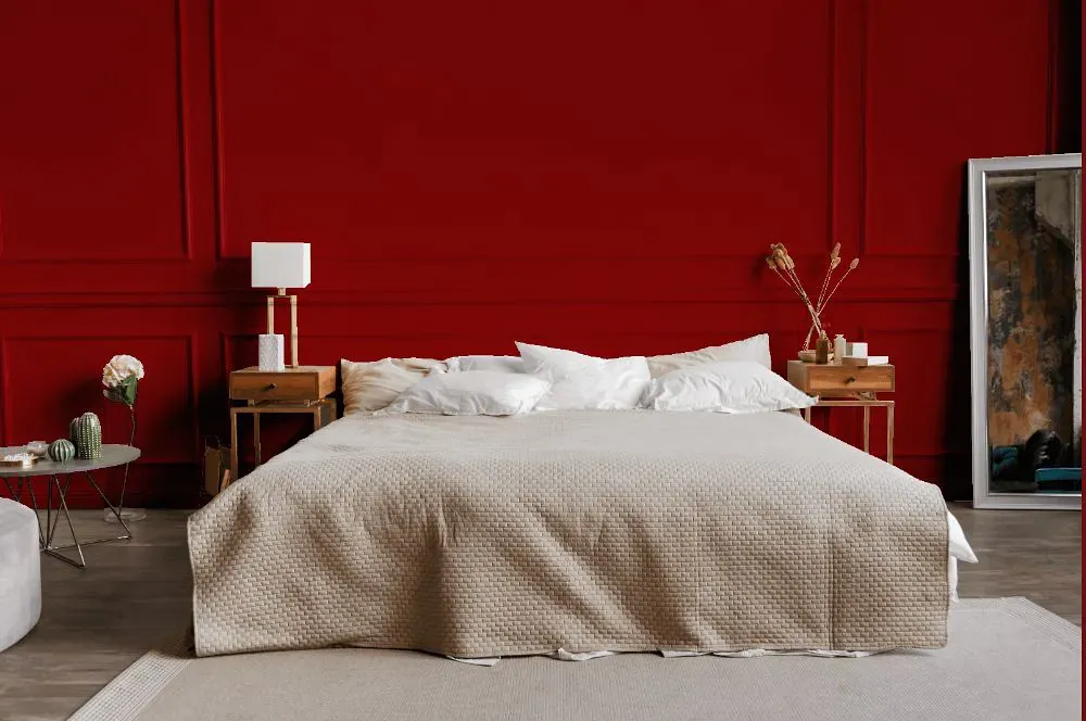 Sherwin Williams Classy Red bedroom