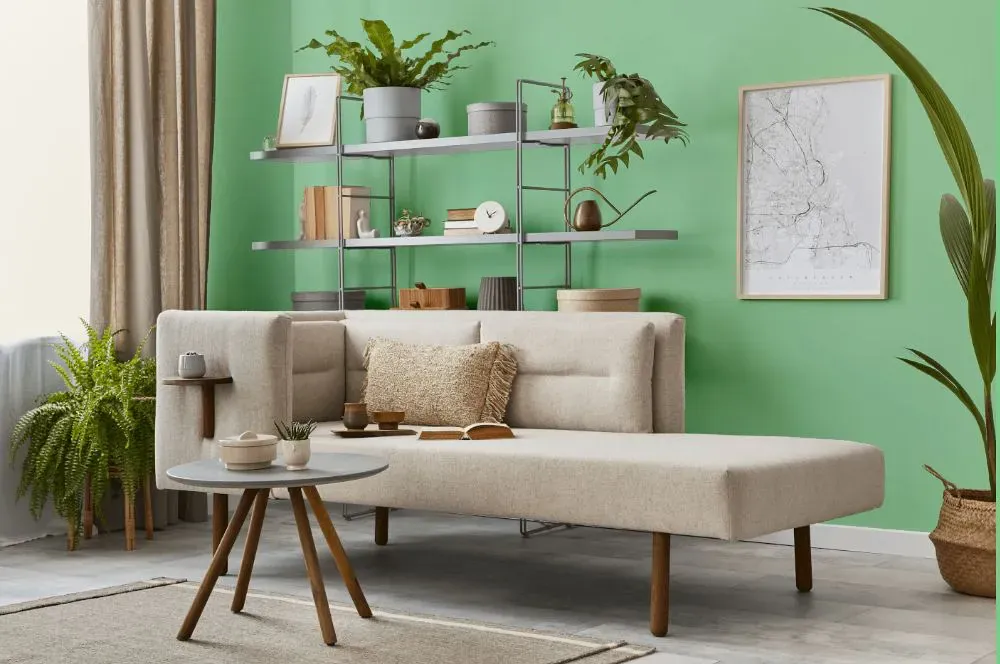 Sherwin Williams Clean Green living room