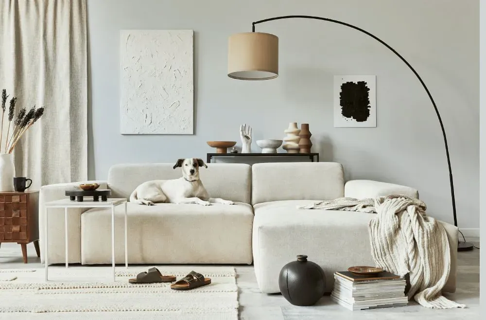 Sherwin Williams Clean Slate cozy living room