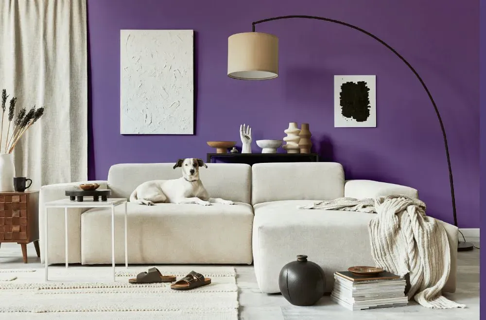 Sherwin Williams Clematis cozy living room