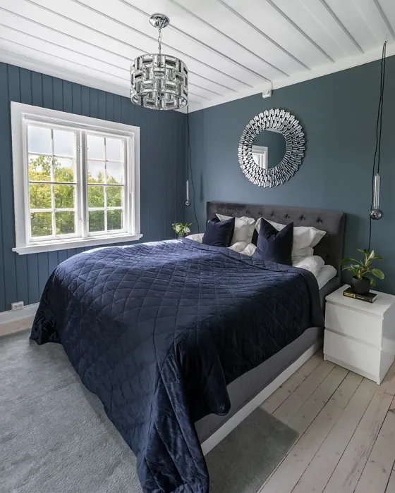 Jotun Coastal Blue bedroom interior