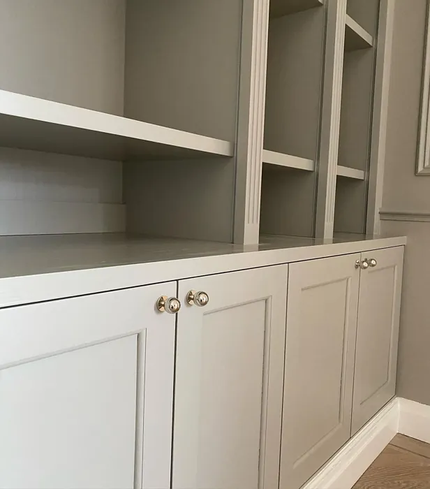 Jotun Comfort Grey painted cabinets 